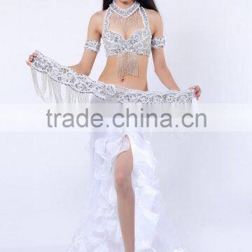 White belly dance costume with tassel AS6052-AQ6052-Q5021