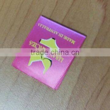 Custom screen printing logo soft label weaving border printed label