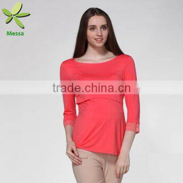 Factory Price New design lace linen blouse