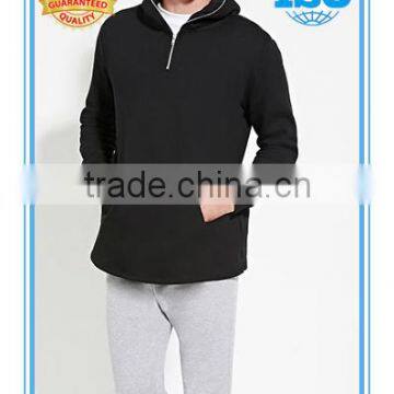 1/4 Zipper zip-up hood hoodie lined hoodie slanted pockets side vents hoodie