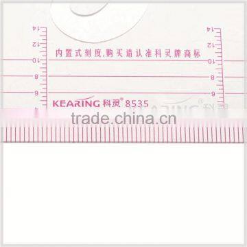 Kearing Brand Plastic Triangle Scale Ruler, 1/3 &1/5 Sanwich Line Ruler for Fashion Design, Scale Ruler With Protractor #8535 photo-3