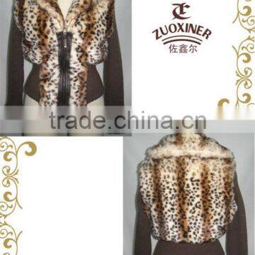 2012 ladies new printing fur jacket