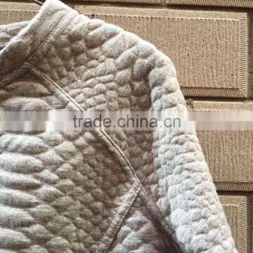 Stock Clothing Women Round Neck Grey Cropped Plain Cotton Sweatshirt photo-3