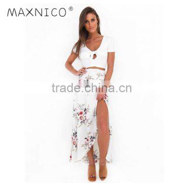 Maxnegio maxi long floral print dress for ladies