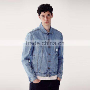 new style denim jacket men light blue custom design