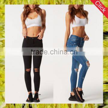 Fashion Hotsale Wholesale Xxx Usa Sexy Ladies Leggings Sex Photo Ripped Women Skinny Jeans for Women