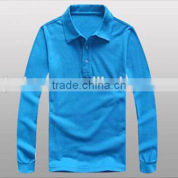 2016 Hot Sale Custom 100% Cotton Different Colors Long Sleeve Polo Shirt photo-3