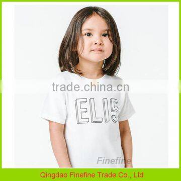 2017 Latest Girls Top Design Cotton Knitted Blank Printed Little Girl T Shirt photo-4