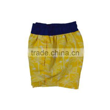 Yellow Contrast Color Waist Board Shorts in Swimwear & Beachwear photo-3