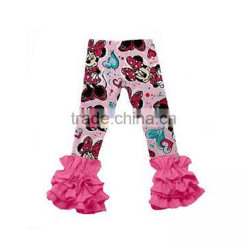 Giggle Moon Latest Design Fall and Winter Cartoon Printing Children Pants Girls Cotton Triple Ruffle Pants Wholesale photo-2