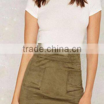 Runwaylover EY2201D New Style 2017 Women Fashion High Waist Suede Skirt