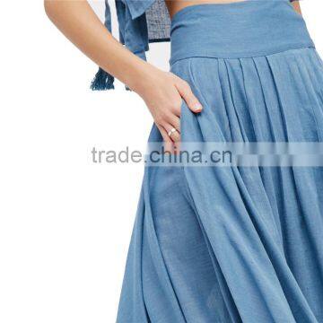 2017 OEM Irregular Black Umbrella-shaped High Waisted Maxi Skirt photo-5