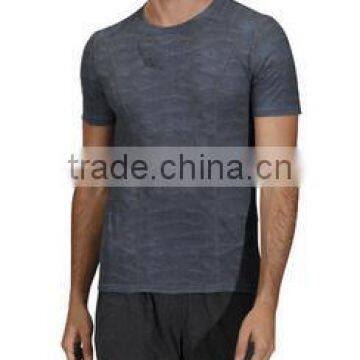 High Quality Short Sleeve Muscle Fitted Gym T-Shirt OEM Design Round Neck