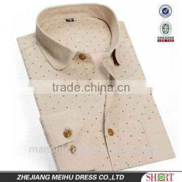 Latest Fashion Design Long Sleeve Baby Collar Printed Oxford Shirt