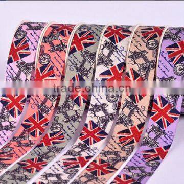 hi-ana ribbon 169 100 Yard British Flag Ribbon 25mm - Union Jack UK Ribbon - Grosgrain Ribbon 1" Wide