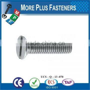 Made in Taiwan Metric Machine Screw DIN 963 ISO 2009 Slotted Flat Head Countersunk Steel Zinc Plated