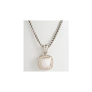 David Yurman 7mm White Agate Petite Albion Necklace