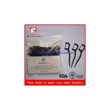 new model bamboo charcoal floss pick