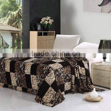 printing flannel blanket Animal Series 4 Animal fur check