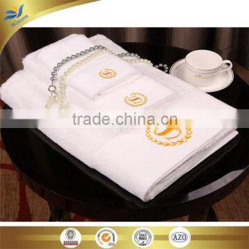 china supplier high-quality hilton embroidered 100 cotton towel set 3 pieces hotel towels