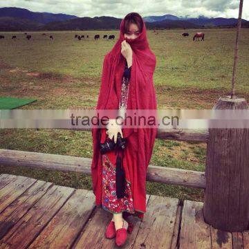 B22514A Ladies Large Cotton Scarves Autumn/winter Fringes Cotton Scarf photo-3