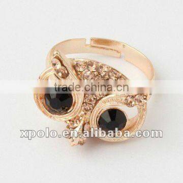 Korean exquisite owl diamond-studded opening ring