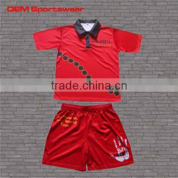 Sublimated school uniforms polo shirts and shorts suits