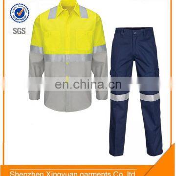 Hot Sale 100%Cotton electrical safety work suit with reflective strip