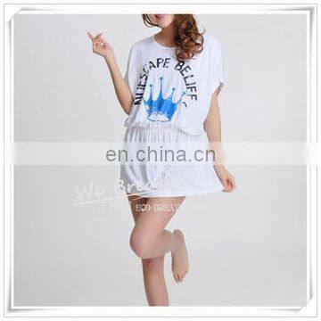 Ladies' Eco Yarn Dye Bamboo Fabric Cover-up Sleepwear Designed Printing photo-4
