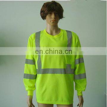 100%Polyester Reflective Security Hi Vis Safety long sleeve Shirt