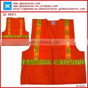 Factory Custom Made Light Mesh Led Tubes Flashing Led Lights High Visibility Flashing LED Security Vest photo-4