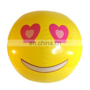 2017 hot sales Inflatable blow up SMILE LOVE HEART EYES EMOJI FACE beach ball PROMOTIONAL gift GC001