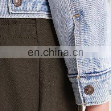 Factory OEM Embroidered Sherpa Lining Womens Denim Jacket photo-6