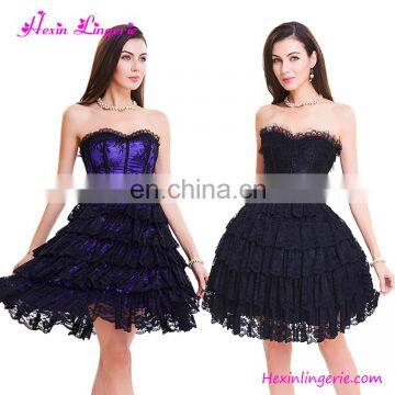 New Arrival Drop Shipping Wholesale Lace Dress Corset Gothic