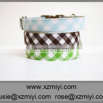Wholesale colorful plaid dog collar and lead set