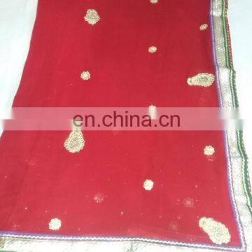 Ethnic Weddding Handmade Havey Stone Work Georgette Pink Saree Sari photo-4
