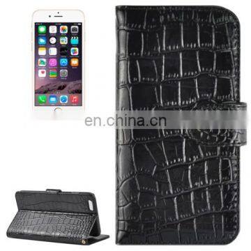 New Design Crocodile Texture Horizontal Flip Genuine Leather Case with Card Slots&Holder for iPhone 6