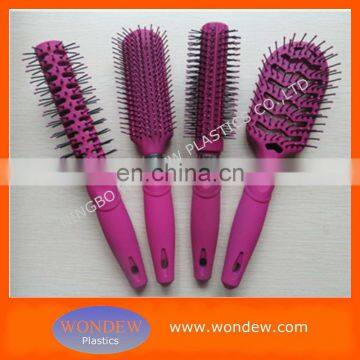 Plastic bristle hair brushes