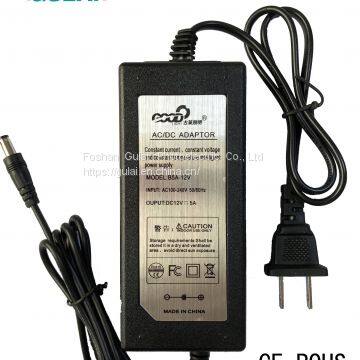 12V 5A 60W SLIM POWER SUPPLY ADAPTER -MEAN WELL