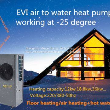 Hot sale! EVI air source heat pump for heating and cooling work at cold areas