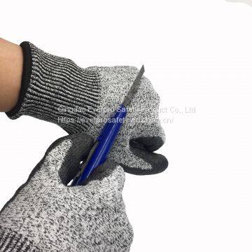 Anti Cut Level 5 13G HPPE  Nitrile Coated Cut Resistant Gloves