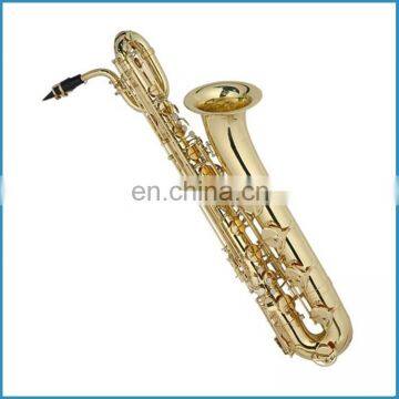 Gold lacquer brass body Eb key baritone saxophone