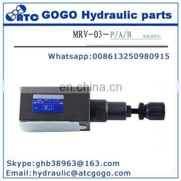 MRV Series pressure sandwich check valve, Superposition hydrualic valve, Modular relief valves