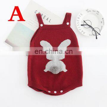 2019 Easter Day Baby Knitted Clothes Rompers 100% Cotton Bodysuits Winter Warm Toddler Clothing photo-2