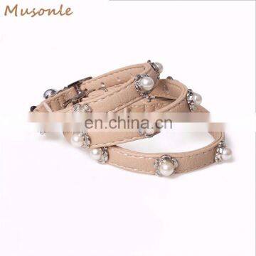 Best selling dog and cat accessories pearl inlaid cat collars