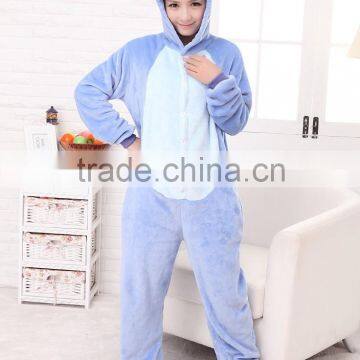2015 Walsonstyles Cheapest Winter Animal Onesie Pajamas Jumpsuit Flannel Adult Blue Stittch Pajama photo-2