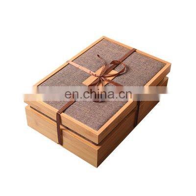 luxury custom different size high quality bamboo packaging boxes for gift