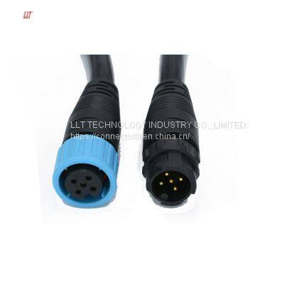 m12 5pin waterproof electr connector cable  2 3 4 5 6 7 8 pin push lock solder  led light connector