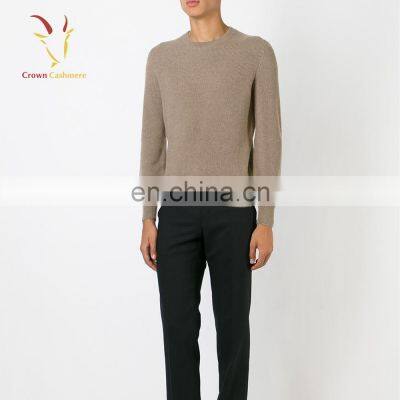 Mens Crewneck Anti-Wrinkle Cashmere Sweater For Male