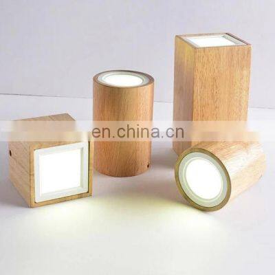 Modern Nordic LED Ceiling Lights Wood Round Square Shape Ceiling Lamp